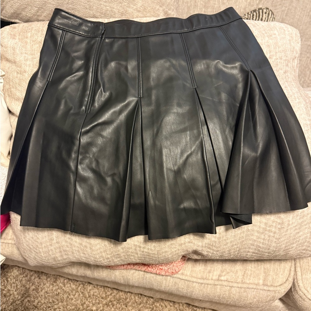 Hollister Black Faux Leather High Ulta High Rise Mini Skirt